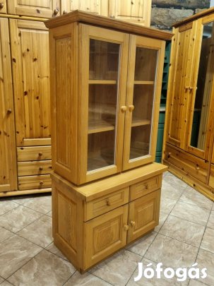 Fenyő vitrin 85x160x44
