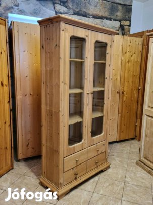 Fenyő vitrin 96x192x39