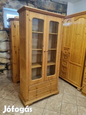Fenyő vitrin 96x192x40