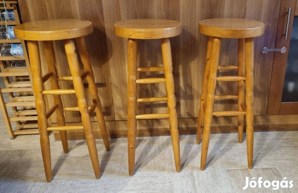 Fenyőfa bárszékek 3 db