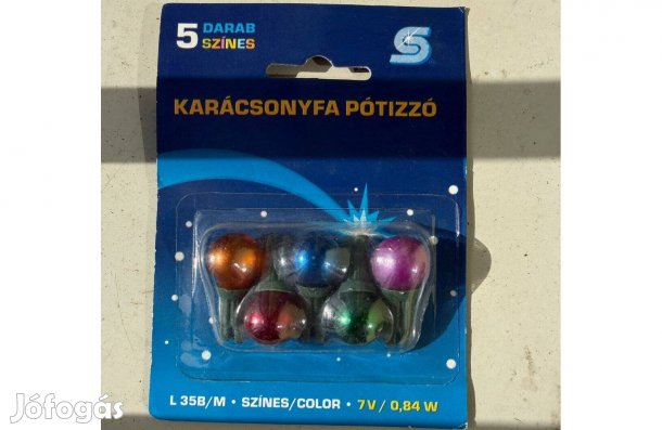 Fenyőfa színes füzér pótizzó 7V 0,84W