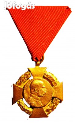 Ferenc József Jubileumi Kereszt mellszalaggal aUNC
