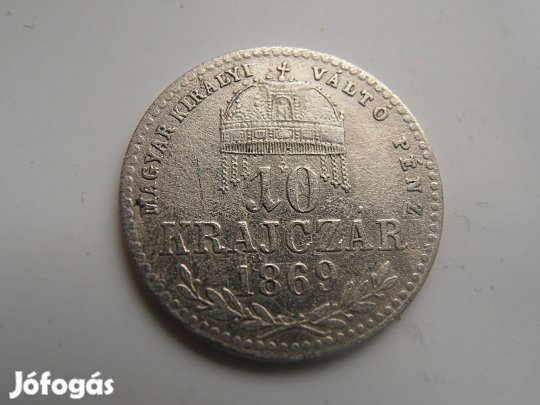 Ferenc József ezüst 10 krajcár 1869 KB