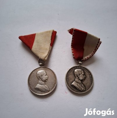 Ferenc József kisezüst vitézségi érem! 2db!