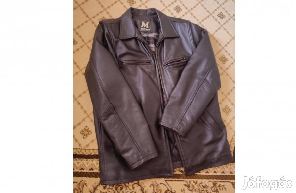 Férfi Fekete Sertésbőr kabát alig használt állapotban