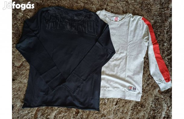 Férfi Retro "L" -es hosszú ujjó póló, 2 db egyben eladó