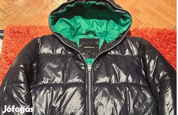 Férfi Sötétkék (Fishbone) kapucnis kabát (S-M-es méretben) Új!