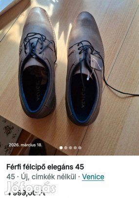 Férfi barna félcipő elegáns 45