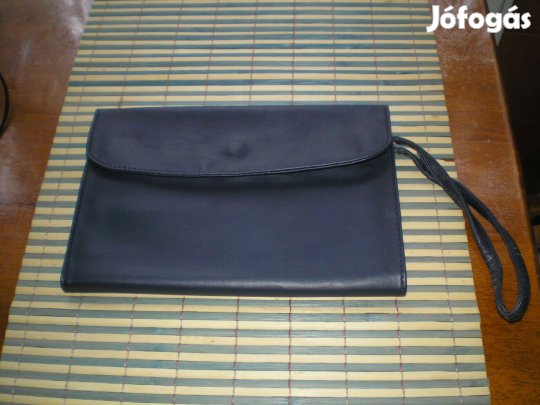 Férfi bőr autóstáska régebbi, de nem használt sötétkék színben