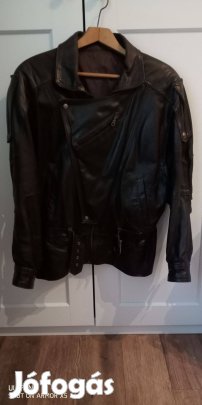 Férfi bőrkabát, motoros dzseki (M-es méretű)