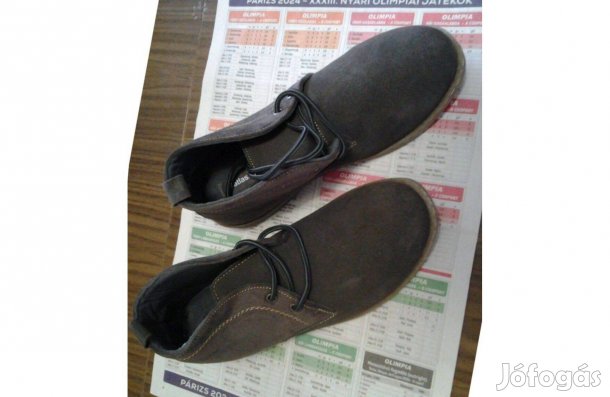 Férfi cipő 41 bakancs bőr utánzat barna