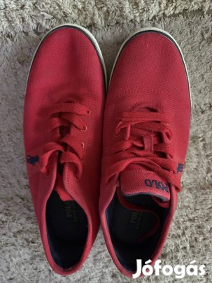 Férfi cipő, piros vászon