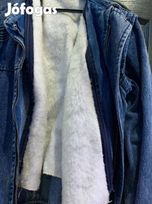 Férfi farmer dzseki szőrmebéléssel