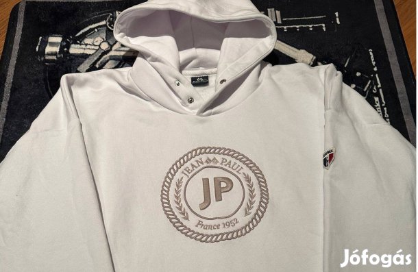 Férfi fehér Jean Paul kapucnis felső (XXL-es méretben)