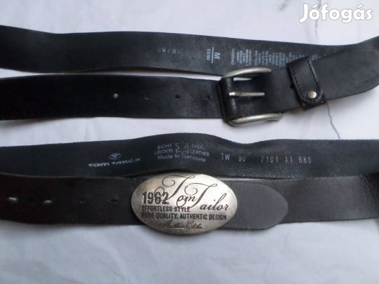 Férfi fekete bőr öv derékszíj újszerű bőröv 2 db