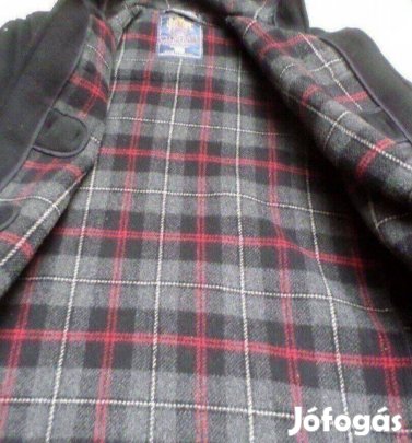 Férfi fekete gyapjú kabát Újszerű Angol