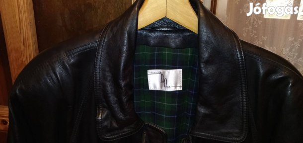 Férfi fekete pécsi bőrkabát eladó, L-XL méret