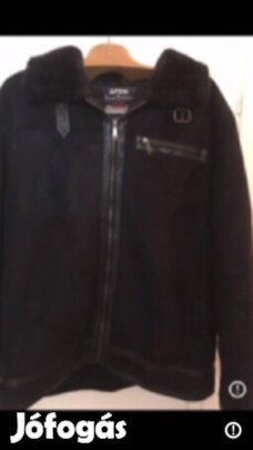 Férfi fordított bőrkabát újszerű