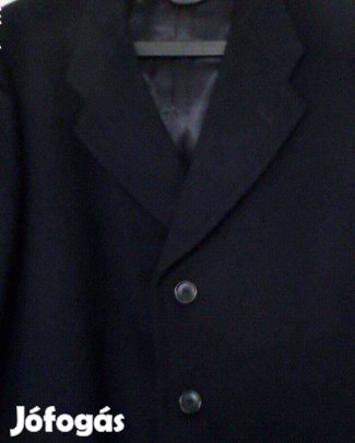 Férfi gyapjú kabát elegáns sötétkék