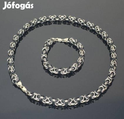 Férfi karkötő nyaklánc szett királylánc ezüst 925