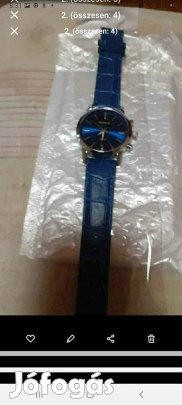 Férfi karóra ,kék műbör pánttal .