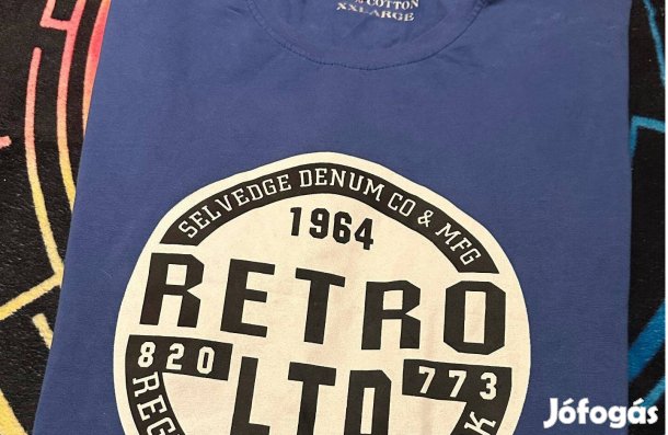 Férfi kék Retro hosszú ujjú felső (XXL-es méretben) Nem használt!