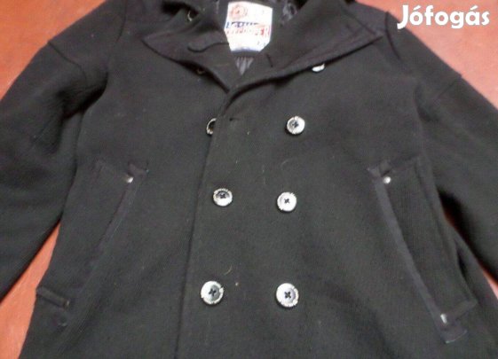 Férfi modern fekete szővet kabát