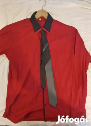 Férfi öltöny, ing, nadrág, nyakendő