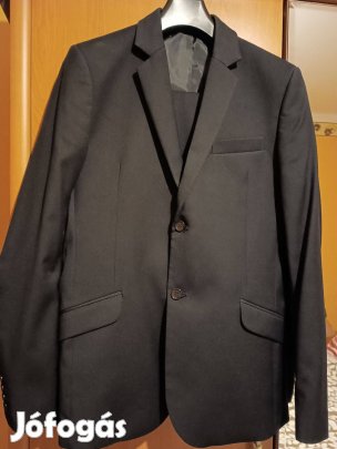 Férfi öltöny sötét kék 48 as slim fitt