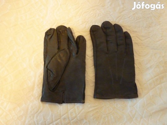 Férfi ötujjas kesztyű, bőrkesztyű, bélelt
