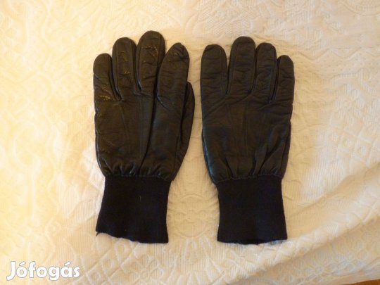 Férfi ötujjas síkesztyű, bőrkesztyű, kesztyű bélelt