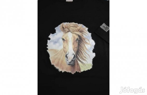 Férfi póló XXL-es fekete (Lófejes mintával) eladó!