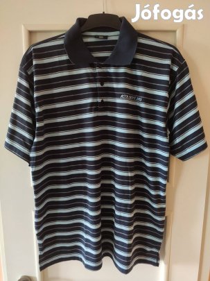 Férfi rövid ujjú pólóing ingpóló kék csíkos