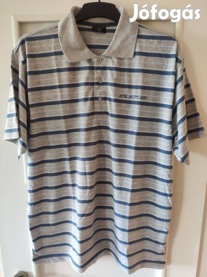 Férfi rövid ujjú pólóing ingpóló szürke csíkos