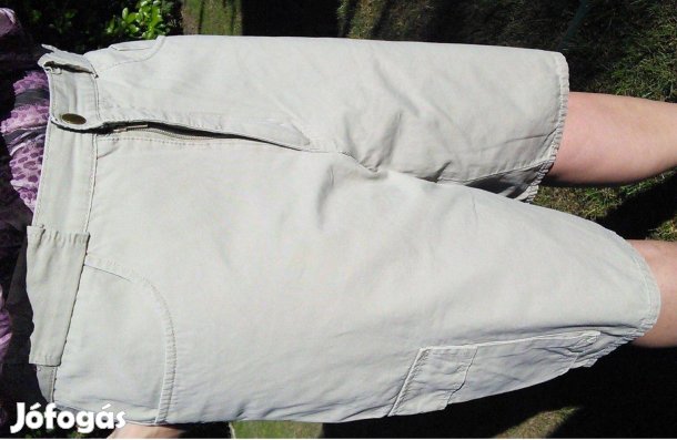 Férfi rövidnadrág sort 44 44-es méret homokszínű pamut