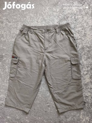 Férfi szürke oldalt zsebes nyári gumis derekú térdnadrág XXL-es