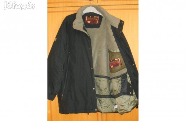 Férfi télikabát, meleg, bélelt, szép, fekete. S -es. Budmil, újszerű