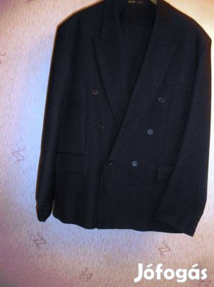Férfi ujj fekete szövet öltöny 52-es