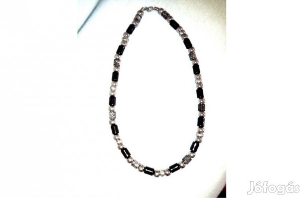 Férfi vagy női különleges nyaklánc, Új Díszes fém és fekete műanyag