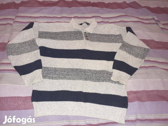 Férfi vastag kötött pulóver M-es