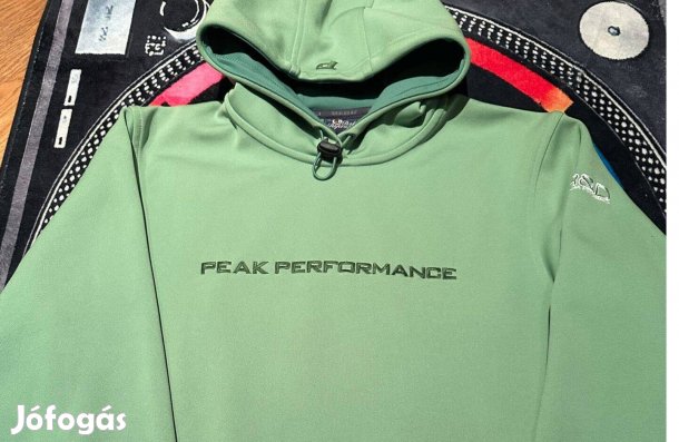 Férfi zöld Peak Performance kapucnis felső (XL-es méretben) Új