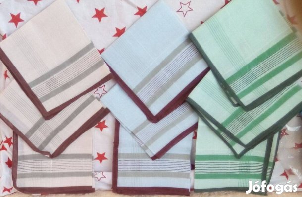 Férfi zsebkendő 9 db, Női 8 db, Sosem használt - Új !! 300 ft/ db