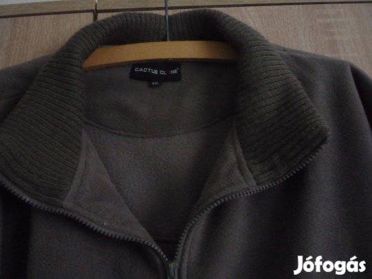 Férfiaknak pulóver, barnás, kötött gallérral, XXL, Új