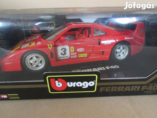 Ferrari F40 ritkaság Burago modellautó 1:18 as új dobozában