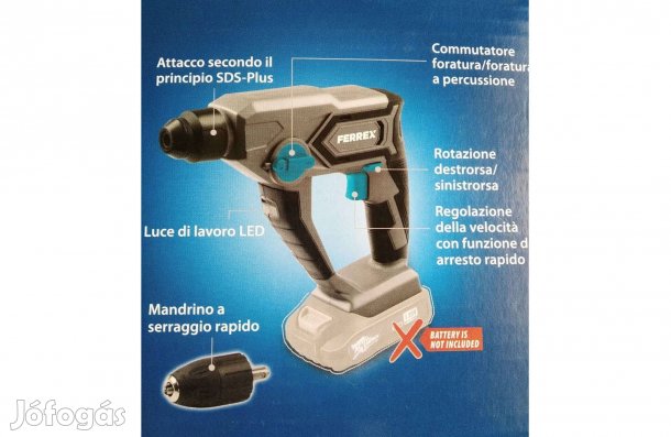Ferrex Fabh-20 Solo SDS Plus tokmányos akkus, 20V fúró kalapács Új