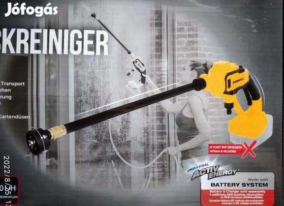 Ferrex Magasnyomású Mosó Solo akkus Bontatlan Akku nélkül