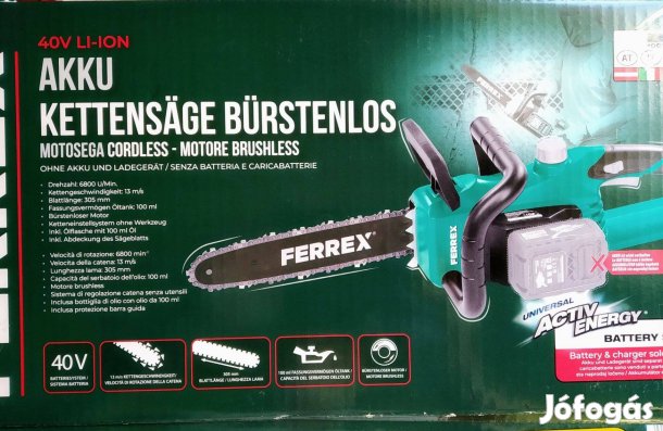 Ferrex Solo 30 cm 40V akkus, akkumulátoros láncfűrész,