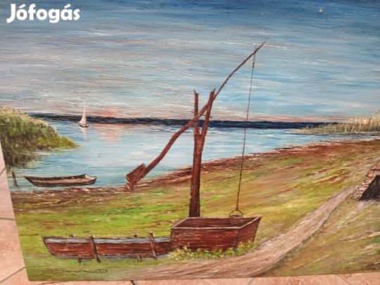 Fertő tájkép olajfestmény keret nélkül