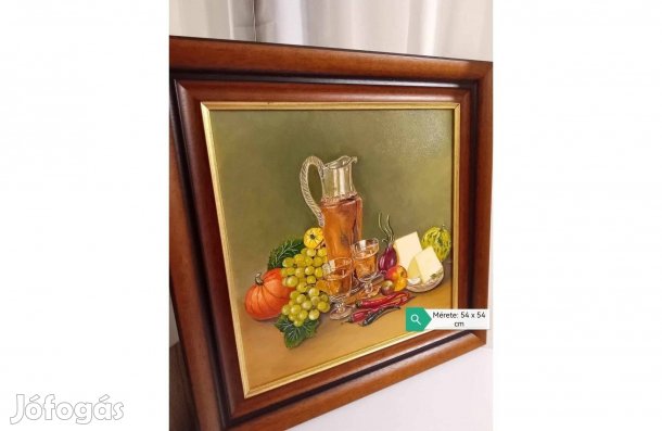 Festett kép keretben ( Konyhai csendélet ) 54 x 54 cm eladó!
