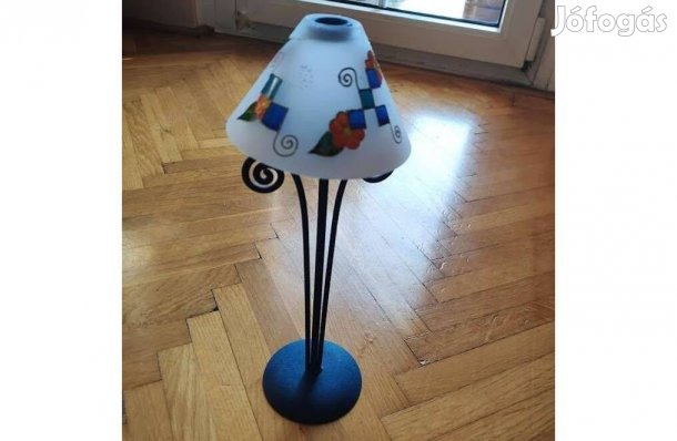 Festett üvegernyős mécsestartó